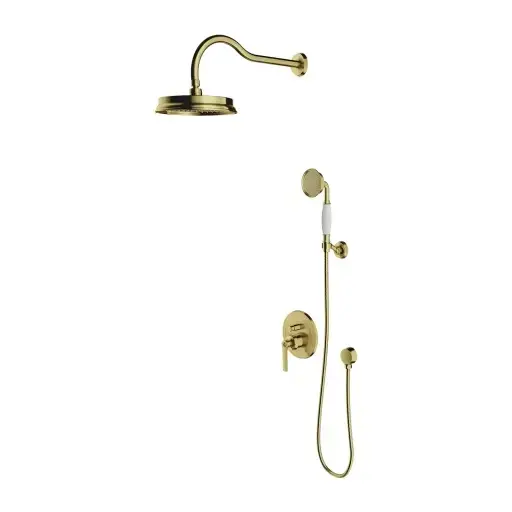 OMNIRES Armance - Set de douche avec mitigeur encastré, avec corps d’encastrement, diamètre 22,5 cm, laiton brossé SYSAM10BSB