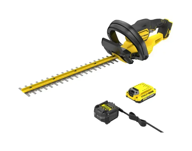 Stanley – Taille-haie sans fil 18V 50 cm, 1 batterie 2,0 Ah Li-Ion, chargeur SFMCHT650D1-QW