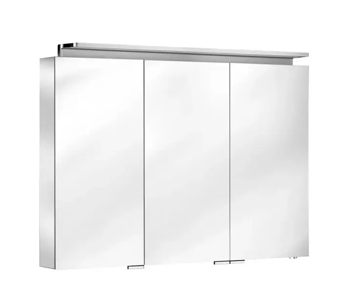 Keuco – Armoire avec miroir et éclairage LED, 100x74x15 cm, aluminium 13604171301