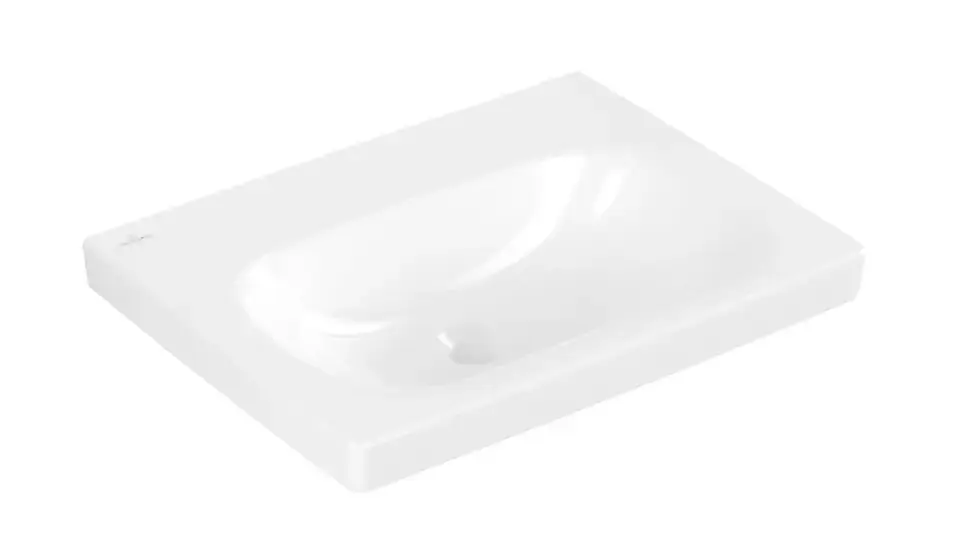 Villeroy & Boch Skyla - Lavabo 60 × 46 cm, sans trop-plein, sans trou pour robinet, CeramicPlus, blanc alpin 5A5163R1