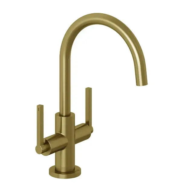 Kludi Nova Fonte – Mitigeur de  lavabo avec bonde, or brossé 20118N015