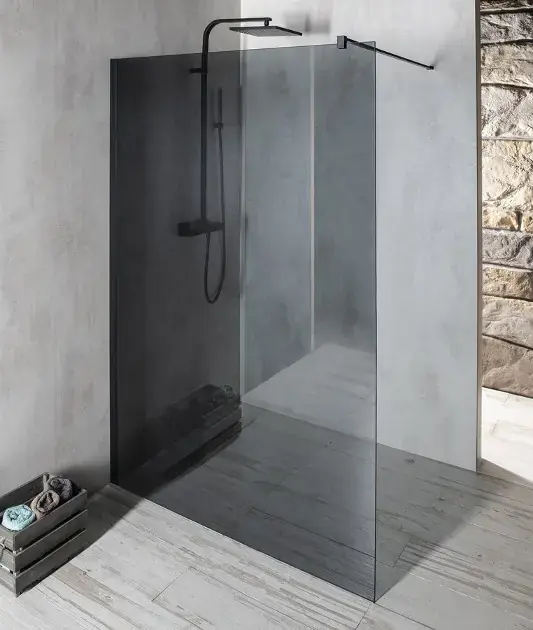 Gelco Vario - Paroi de douche Walk-In, 70x200 cm, Verre revêtu, noir mat/verre fumé GX1370GX1014