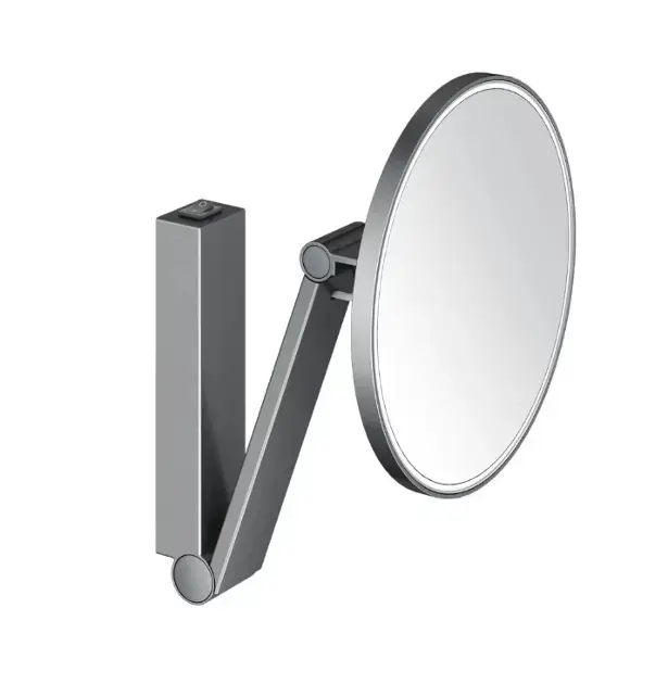 Keuco – Miroir cosmétique mural avec éclairage LED, chromé noir brossé 17612139004