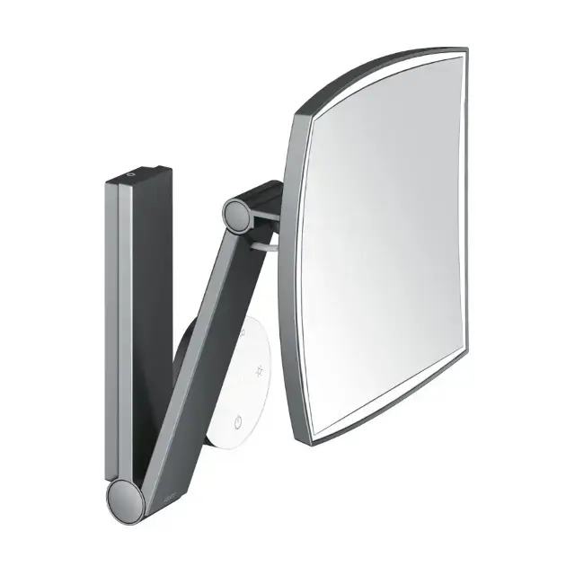 Keuco – Miroir cosmétique mural avec éclairage LED, chromé noir brossé 17613139002