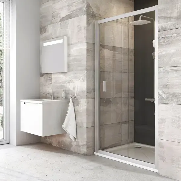 Ravak Blix – Porte de douche BLDP2-110, 107-111 cm, verre satiné/clair 0PVD0U00Z1