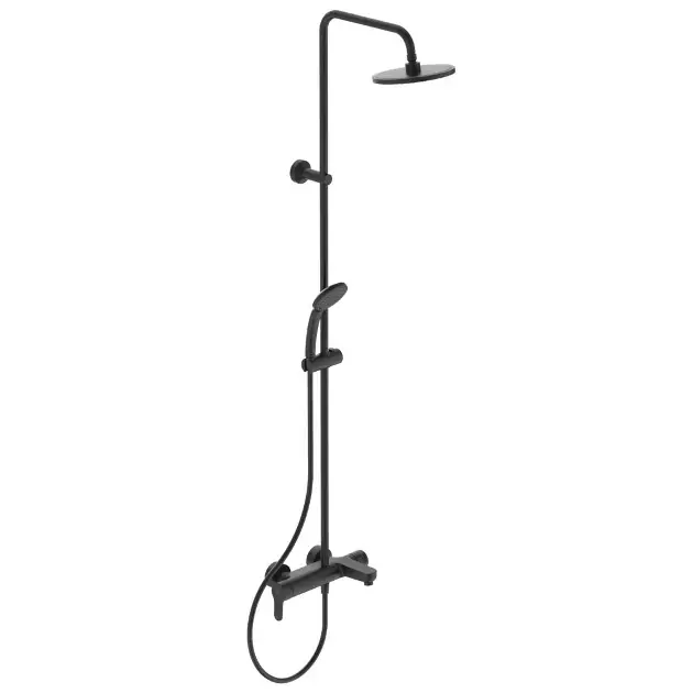 Ideal Standard Cerafine O - Set de douche avec mitigeur de baignoire, diamètre 20 cm, 1 jet, noir BC749XG