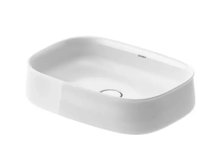 Duravit Zencha – Lavabo à poser, 55×39 cm, sans trop-plein, DuraCem, blanc 2373550079