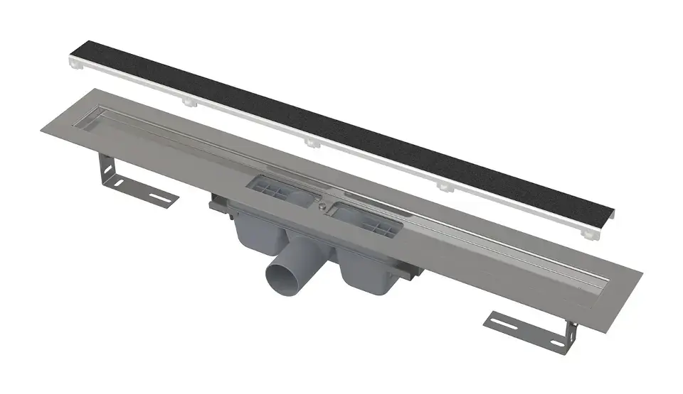 Alca – Bac à douche Marbre 30 cm, avec grille pour l&rsquo;insertion de carreaux, acier inoxydable APZ15-300