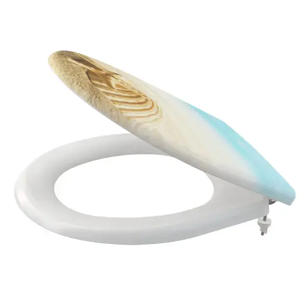 Alca – Abattant WC, Softclose, blanc/bleu A604 SHELL