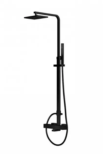 Steinberg 160 – Set de douche avec thermostat, 15×22 cm, noir mat 160 2721 S