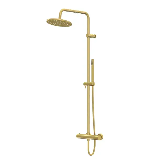Steinberg 340 – Set de douche avec thermostat, diamètre 22 cm, or brossé 340 2721 BG