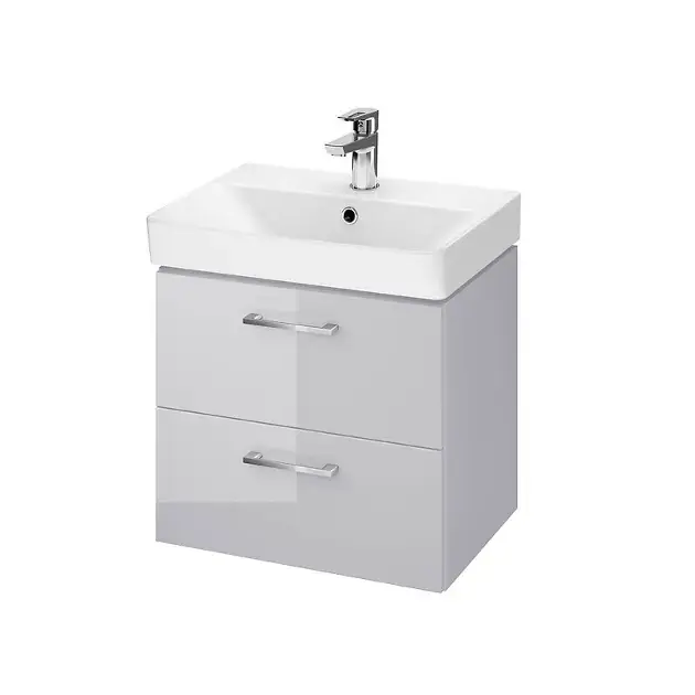 Cersanit Lara – Meuble avec lavabo, 46x49x35 cm, 2 tiroirs, gris S801-320-DSM