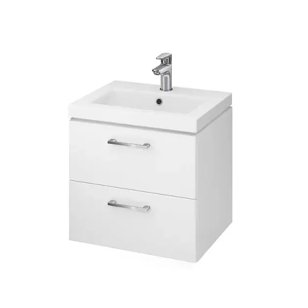 Cersanit Lara – Meuble avec lavabo, 46x49x40 cm, 2 tiroirs, blanc S801-146-DSM