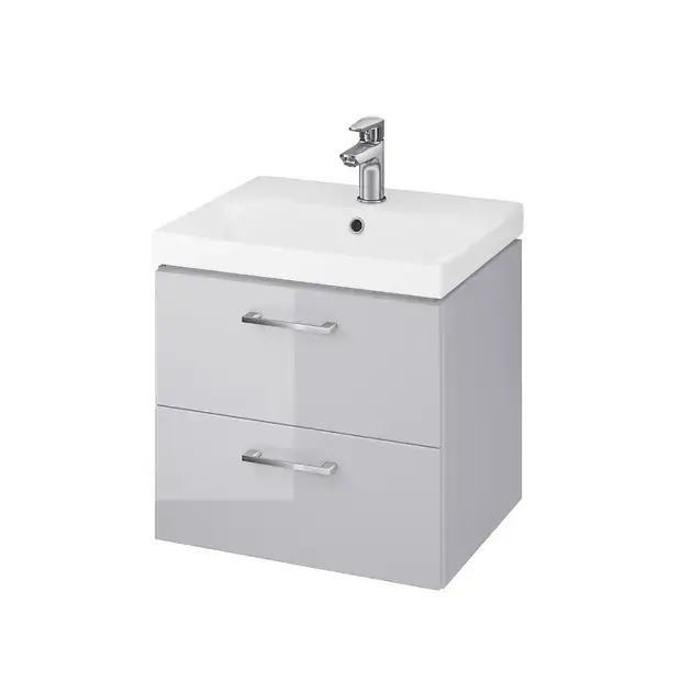 Cersanit Lara – Meuble avec lavabo, 46x49x40 cm, 2 tiroirs, gris S801-215-DSM