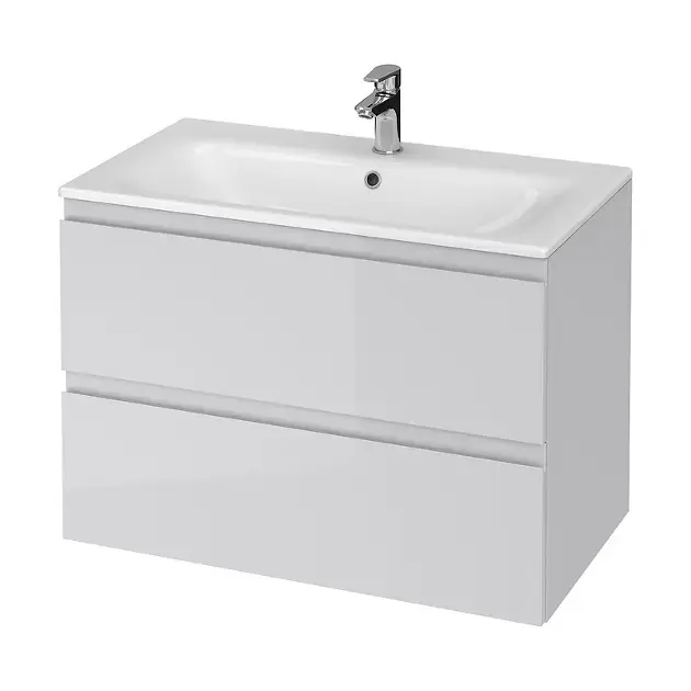 Cersanit Moduo – Meuble avec lavabo, 57x80x45 cm, 2 tiroirs, gris S801-315-DSM