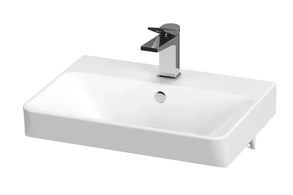 Cersanit Mille – Lavabo 51×38 cm, avec trop-plein, trou pour robinetterie, blanc K675-004