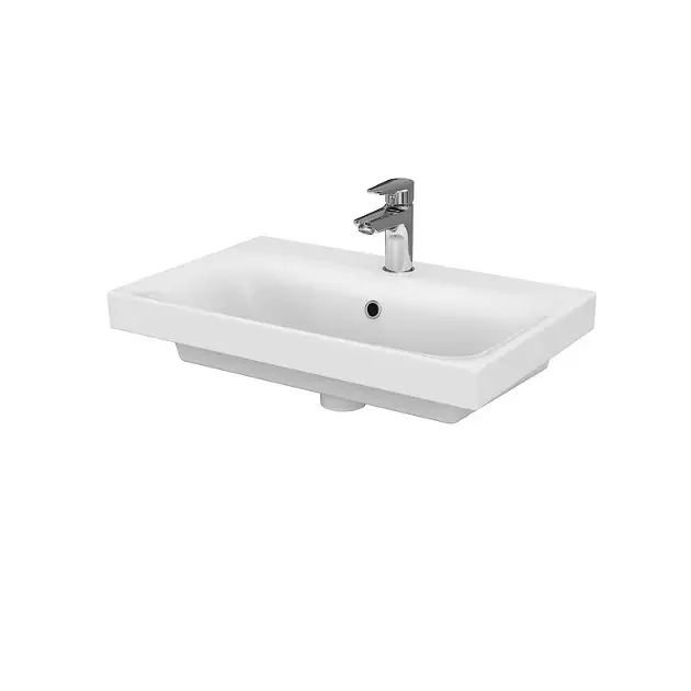 Cersanit Moduo – Lavabo 60x38cm cm, avec trop-plein, trou pour robinetterie, blanc K116-010