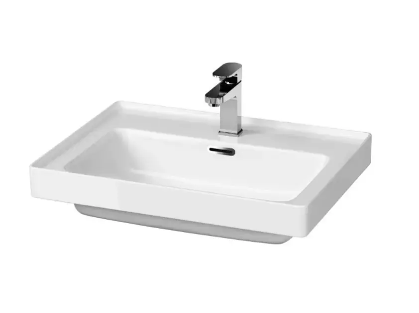 Cersanit Crea – Lavabo 60×45 cm, avec trop-plein, trou pour robinetterie, blanc K114-006
