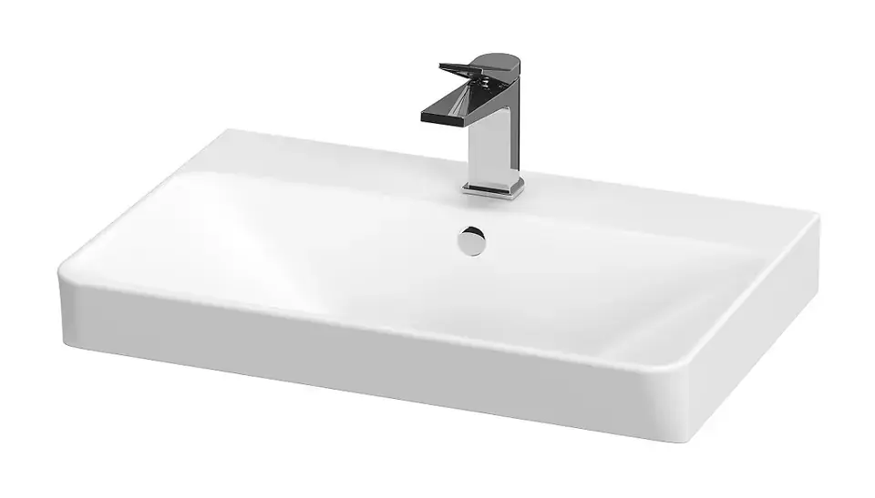 Cersanit Mille – Lavabo 60×41 cm, avec trop-plein, trou pour robinetterie, blanc K675-002