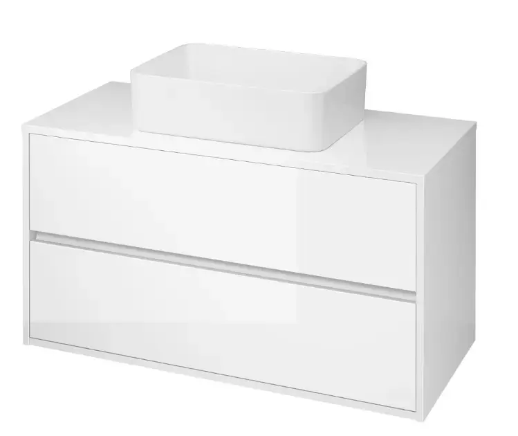 Cersanit Crea – Meuble-lavabo, 53x100x45 cm, 2 tiroirs, blanc S924-006