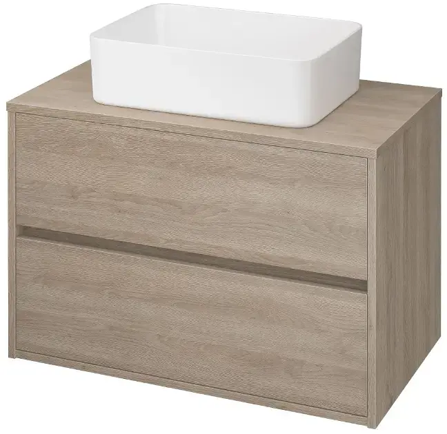 Cersanit Crea – Meuble-lavabo, 53x79x45 cm, 2 tiroirs, chêne S924-010