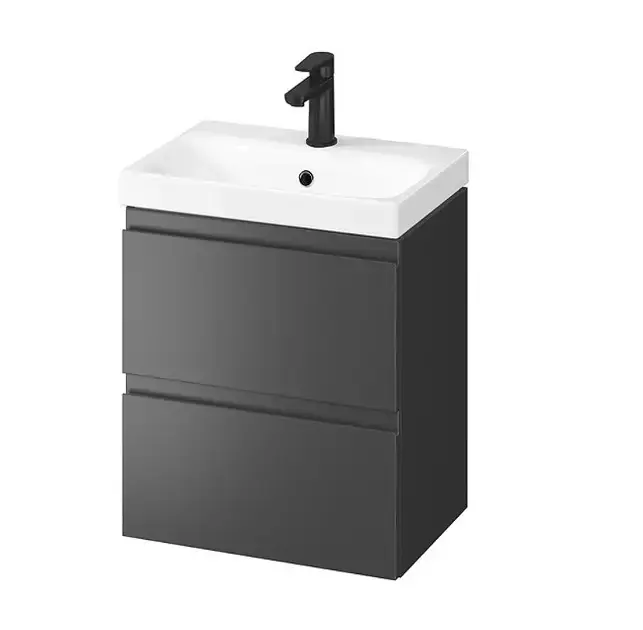 Cersanit Moduo – Meuble-lavabo, 57x50x35cm, 2 tiroirs, anthracite S590-087