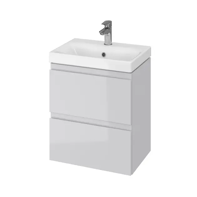 Cersanit Moduo – Meuble-lavabo, 57x50x35cm, 2 tiroirs, gris S590-005-DSM