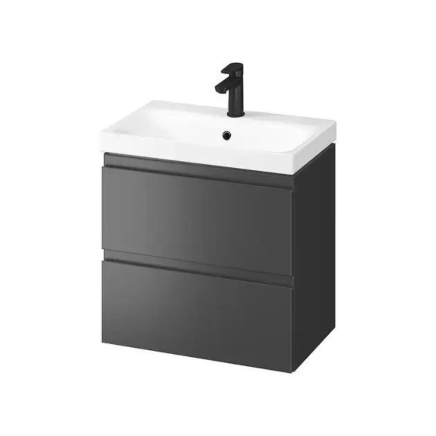 Cersanit Moduo – Meuble lavabo, 57x60x38cm, 2 tiroirs, anthracite S590-088