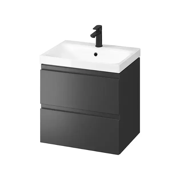 Cersanit Moduo – Meuble-lavabo, 57x60x45cm, 2 tiroirs, anthracite S590-080