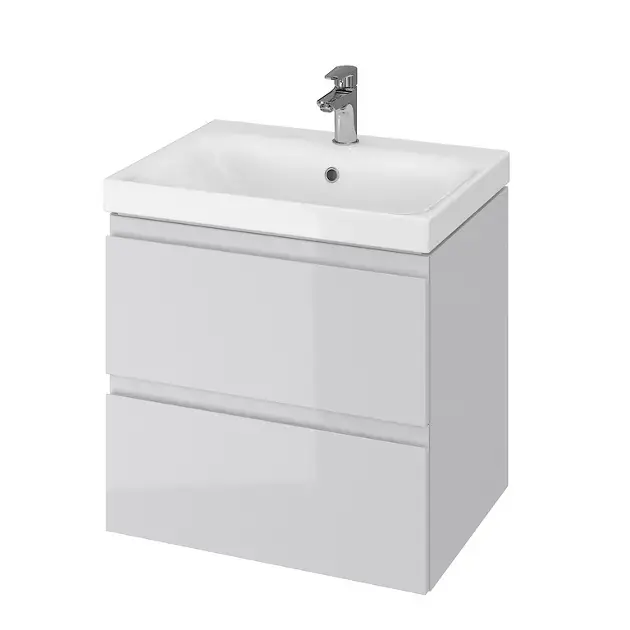Cersanit Moduo – Meuble-lavabo, 57x60x45cm, 2 tiroirs, gris S929-009
