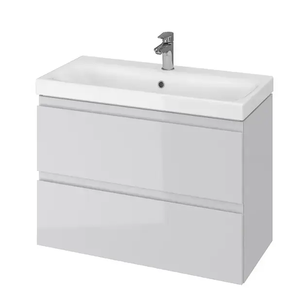 Cersanit Moduo – Meuble-lavabo, 57x80x38cm, 2 tiroirs, gris S590-001-DSM