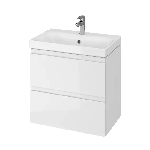 Cersanit Moduo – Meuble-lavabo, 57x60x38cm, 2 tiroirs, blanc S590-004-DSM