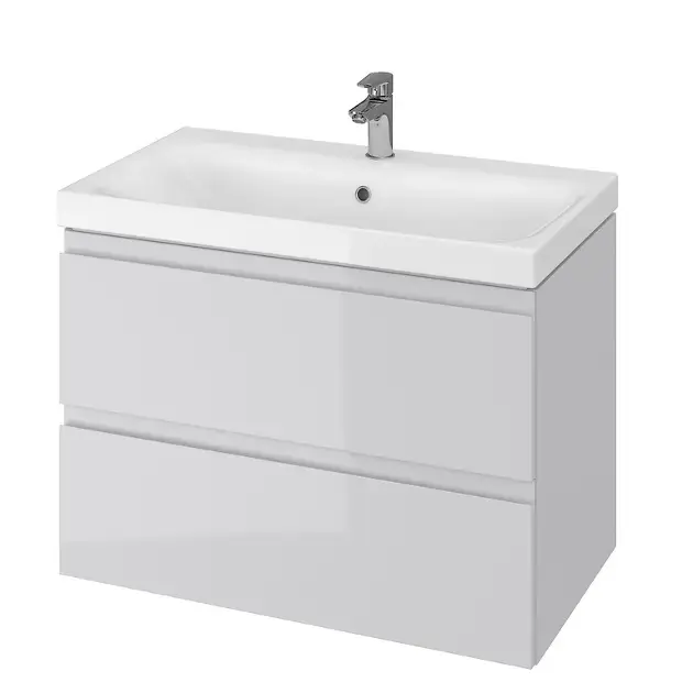 Cersanit Moduo – Meuble-lavabo, 57x80x45cm, 2 tiroirs, gris S929-007