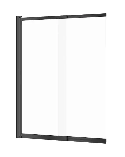 Cersanit Larga – Pare-baignoire, en deux parties, 116×140 cm, noir/verre clair S932-142