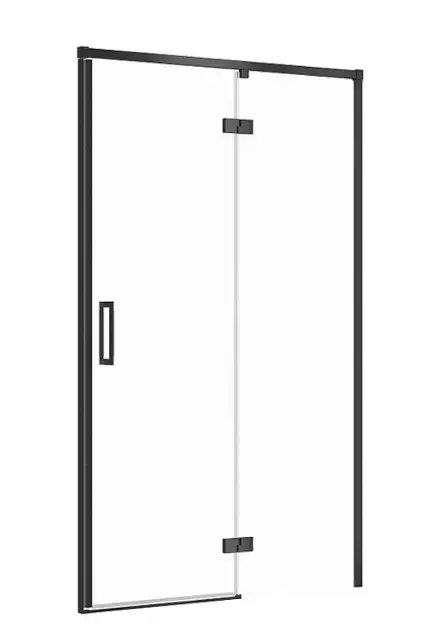 Cersanit Larga – Porte de douche 120×195 cm, droite, noir/verre clair S932-126