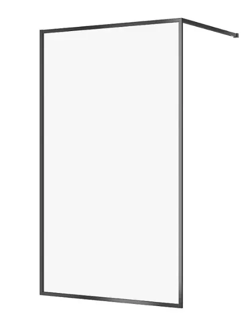 Cersanit Larga – Paroi de douche Walk-In, 120×200 cm, noir/verre clair S932-140