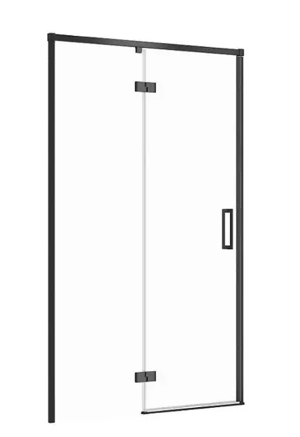 Cersanit Larga – Porte de douche 120×195 cm, gauche, noir/verre clair S932-130