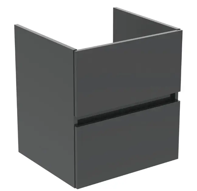 Ideal Standard Eurovit+ - Meuble-lavabo, 55x50x44 cm, 2 tiroirs, gris brillant R0256TI