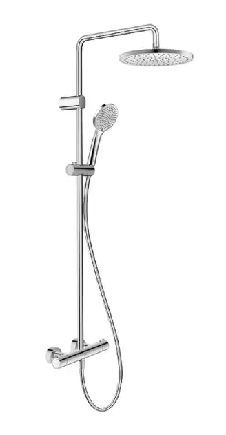 Duravit – Set de douche avec thermostat, diamètre 25 cm, 3 jets, chrome TH4282008010