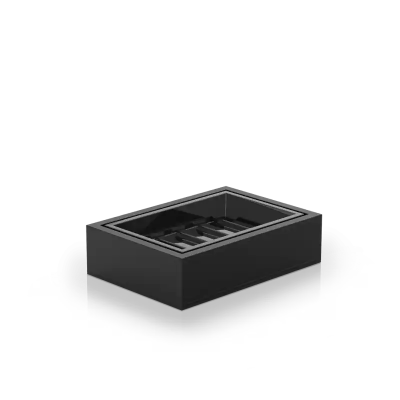 Zeephouder in zwart en zwart eco-leer BROWNIE STS