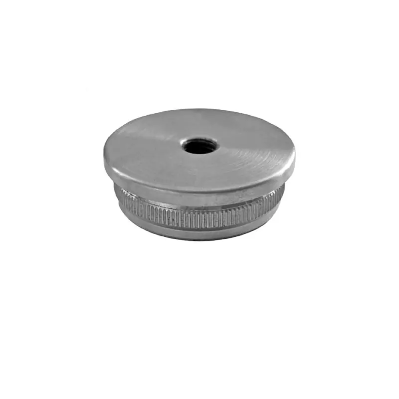 Embout fileté M8 inox 304 brossé plat à frapper pour tube Ø48,3x2mm
