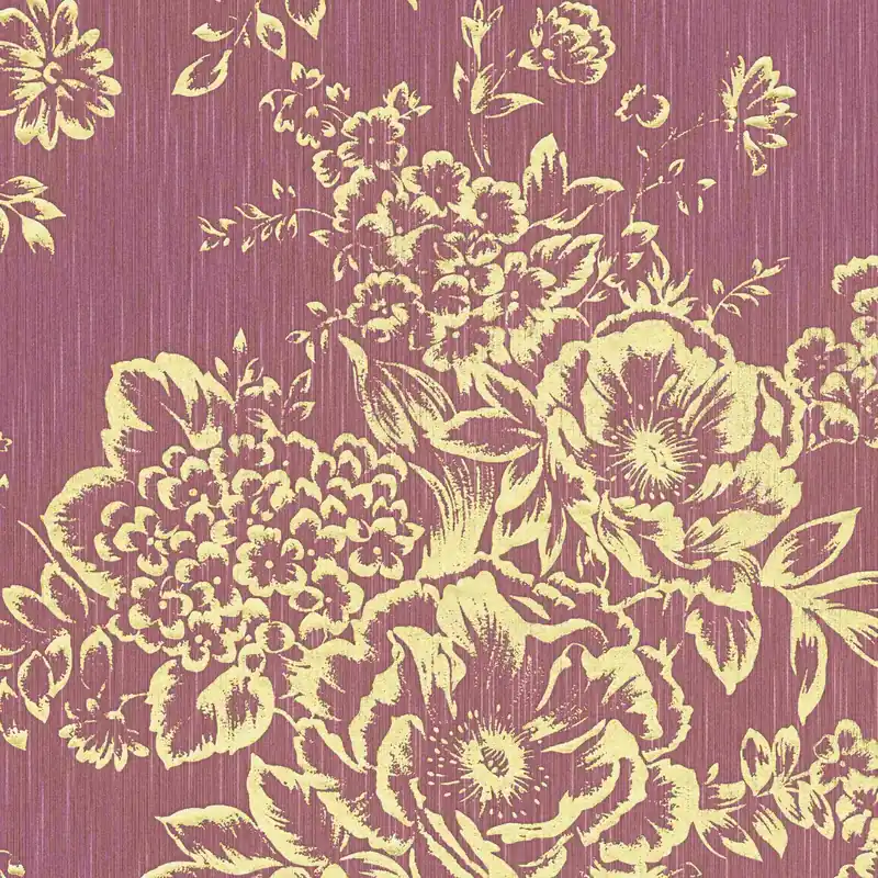 A.S. Creation Metallic Silk | 306576 | papier peint intissé floral | 0.53 m x 10.05 m | rouge