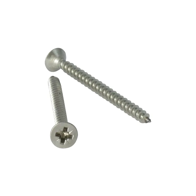 1 x VBA Vis bois agglo Tête fraisée Pozi N°2 5X80 Filetage total Inox A4