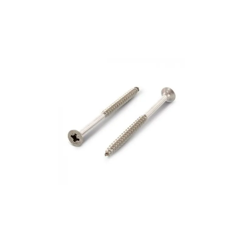 1 x VBA Vis bois agglo Tête fraisée Pozi N°3 6X130 Filetage partiel Inox A4