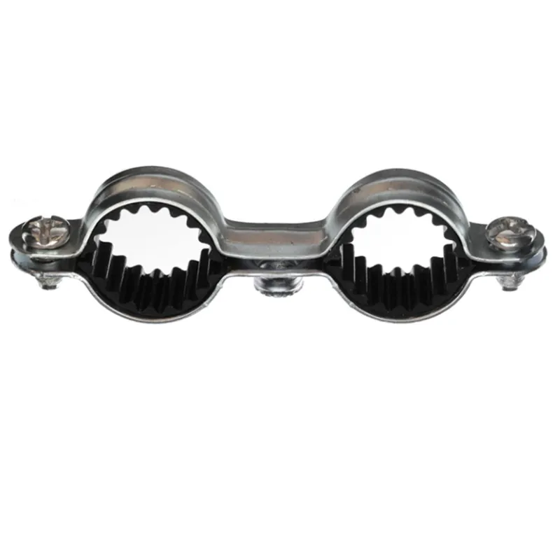 1 x Collier de fixation isophonique double M7X150 Diamètre 20 Acier zingué