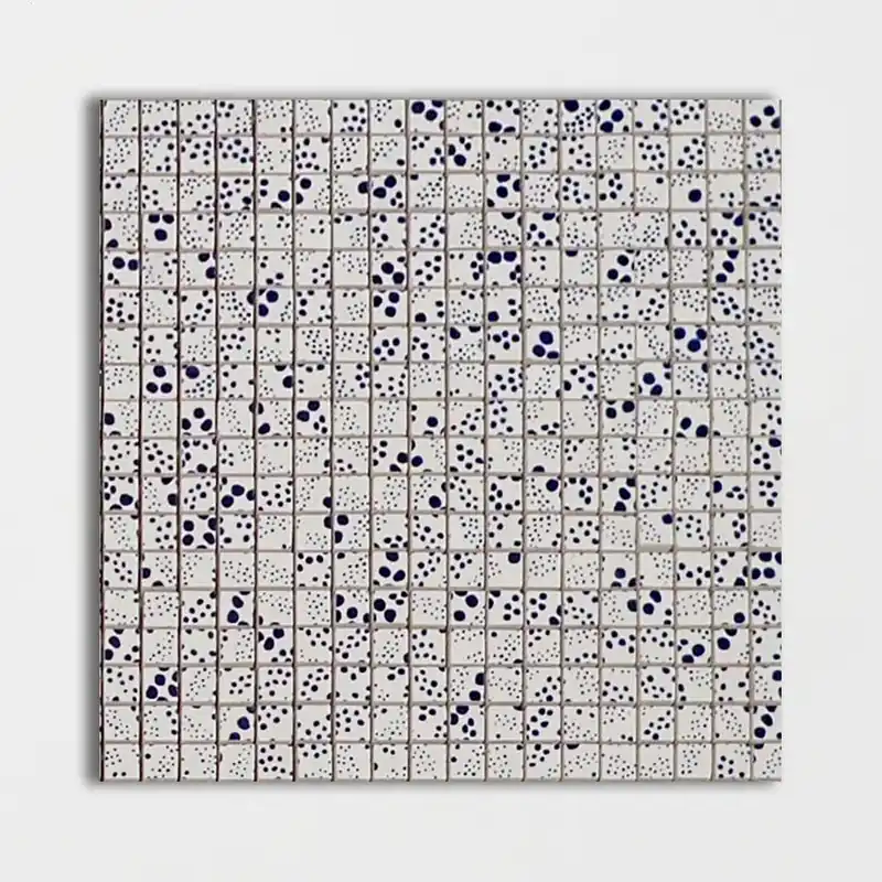 Mosaïque en céramique aspect Polca Colore bleu brillant