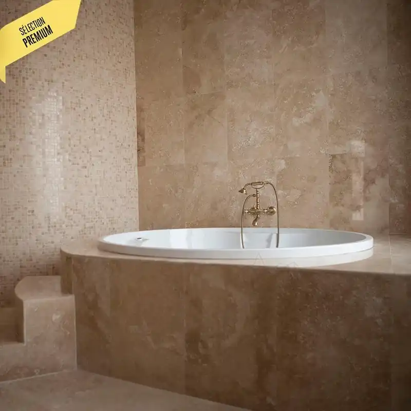 Travertin Mastiqué adouci à coupe transversale Classic PREMIUM, 45.7 x 30.5 x 1.2 cm